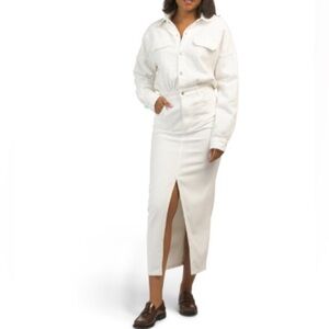 Denim Maxi Dress with Front Slit